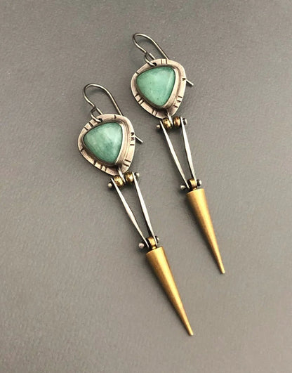 Green Resin Stone Earrings
