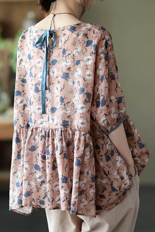 Chiffon Lace-up T-shirt