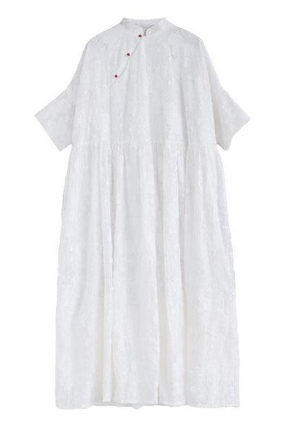 National Wind Jacquard Lace Maxi Dress