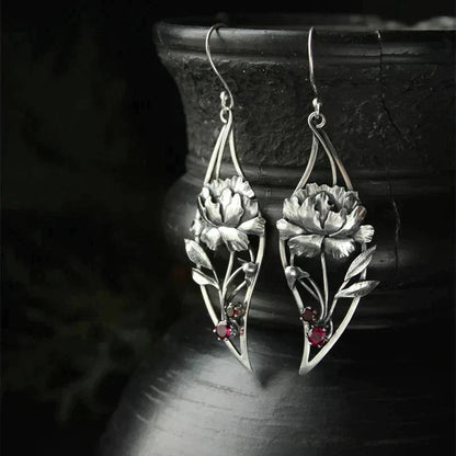 Earrings With Crystals in Sterling Silver
