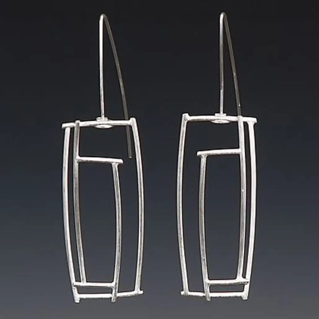Silver Hollow Thin Earrings