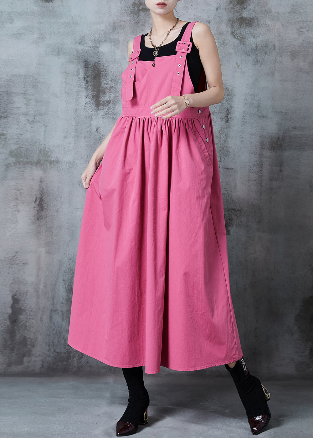 Rose Oversized Exra Large Hem Cotton Holiday Dress Fall
