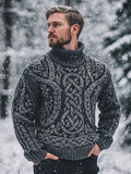 Men's Vintage Viking Inspired Celtic Jacquard Sweater elevenforest