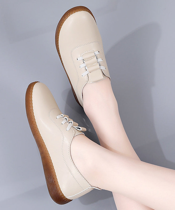 Flat Shoes for Black Cowhide Leather