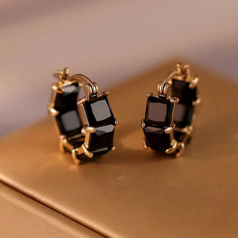 Black Zirconia Earrings