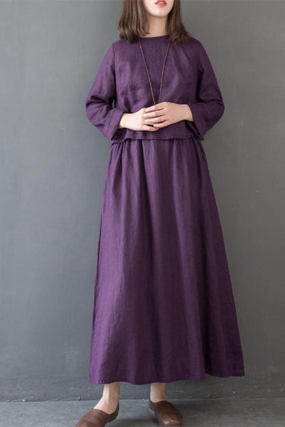Linen Loose Maxi Dresses for Spring