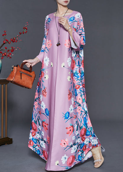 Pink Print Holiday Dresses Oversized Summer