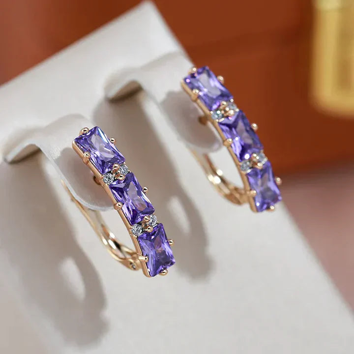 Purple Zirconia Earrings