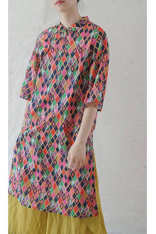 Geometric Split Hem Midi Dress