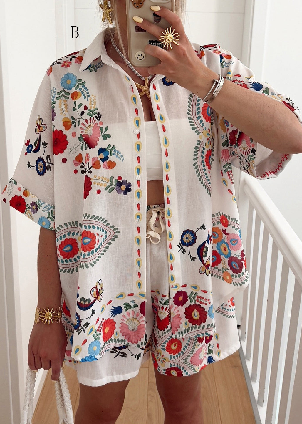Print Top and Shorts Sets 2 Pieces Summer