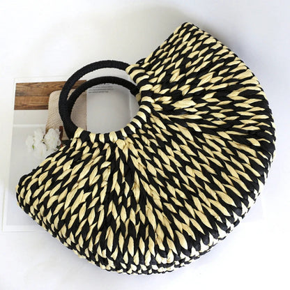 Summer New Trend Handbags Woven Straw Braided Large Towels Party With Top Handle Bag