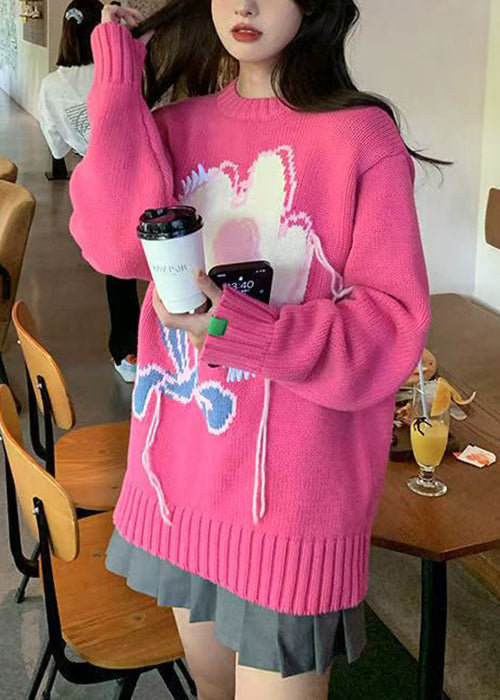 Art Blue O Neck Cozy Knit Sweater Spring