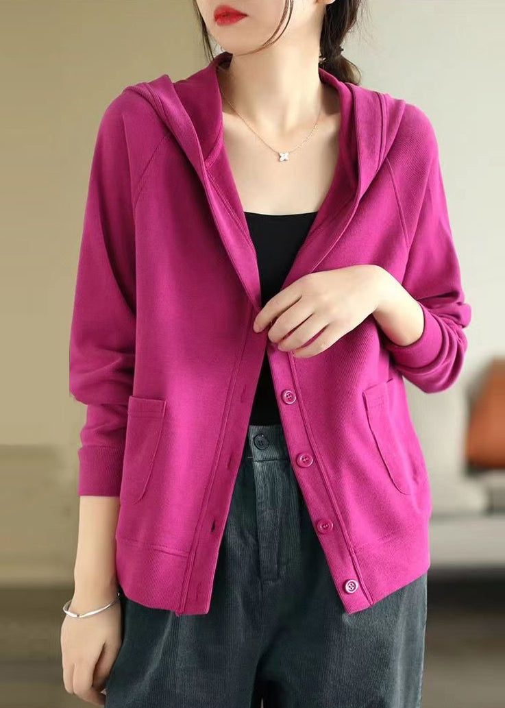 Rose Hooded Cotton Coats Spring