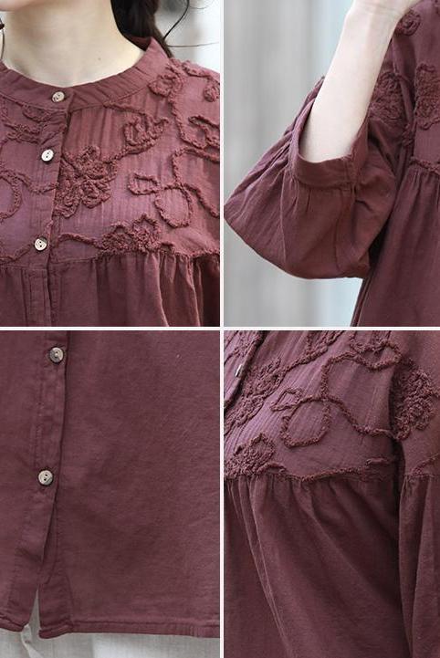 Button Down Blouse Loose Spring Tops