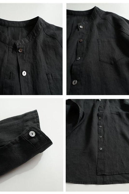 Simple Linen Blouse Tops