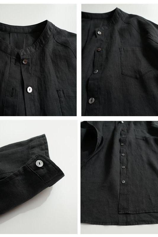 Simple Linen Blouse Tops