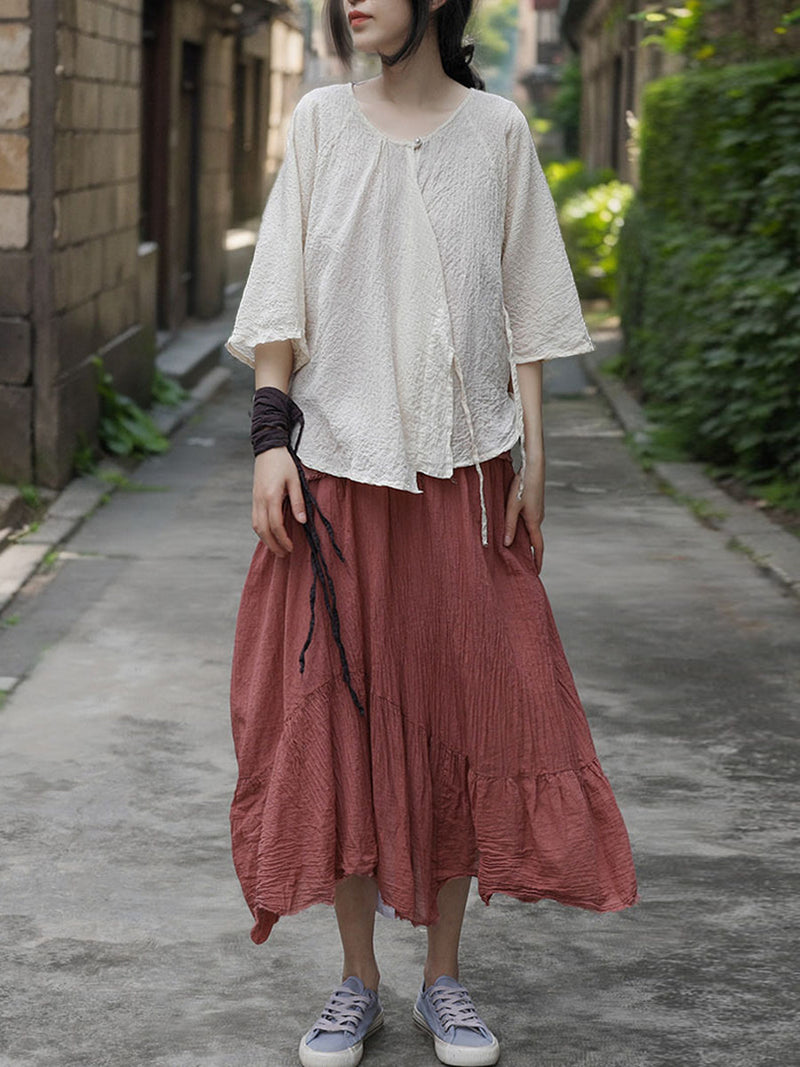 Summer Strap Jacquard Shirt
