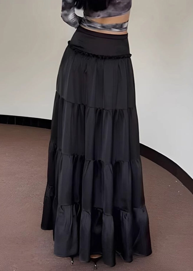 New Black High Waist Maxi Skirts Summer