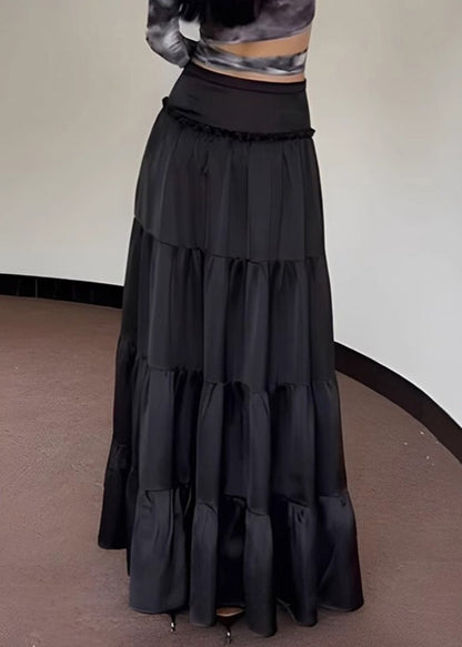 New Black High Waist Maxi Skirts Summer