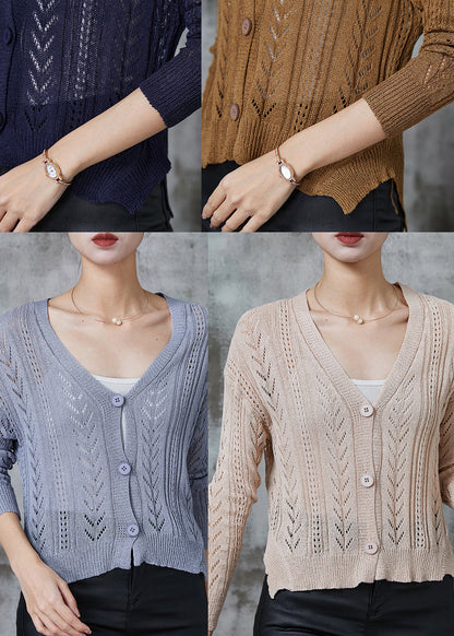 Navy Button Down Knit Cardigan Spring