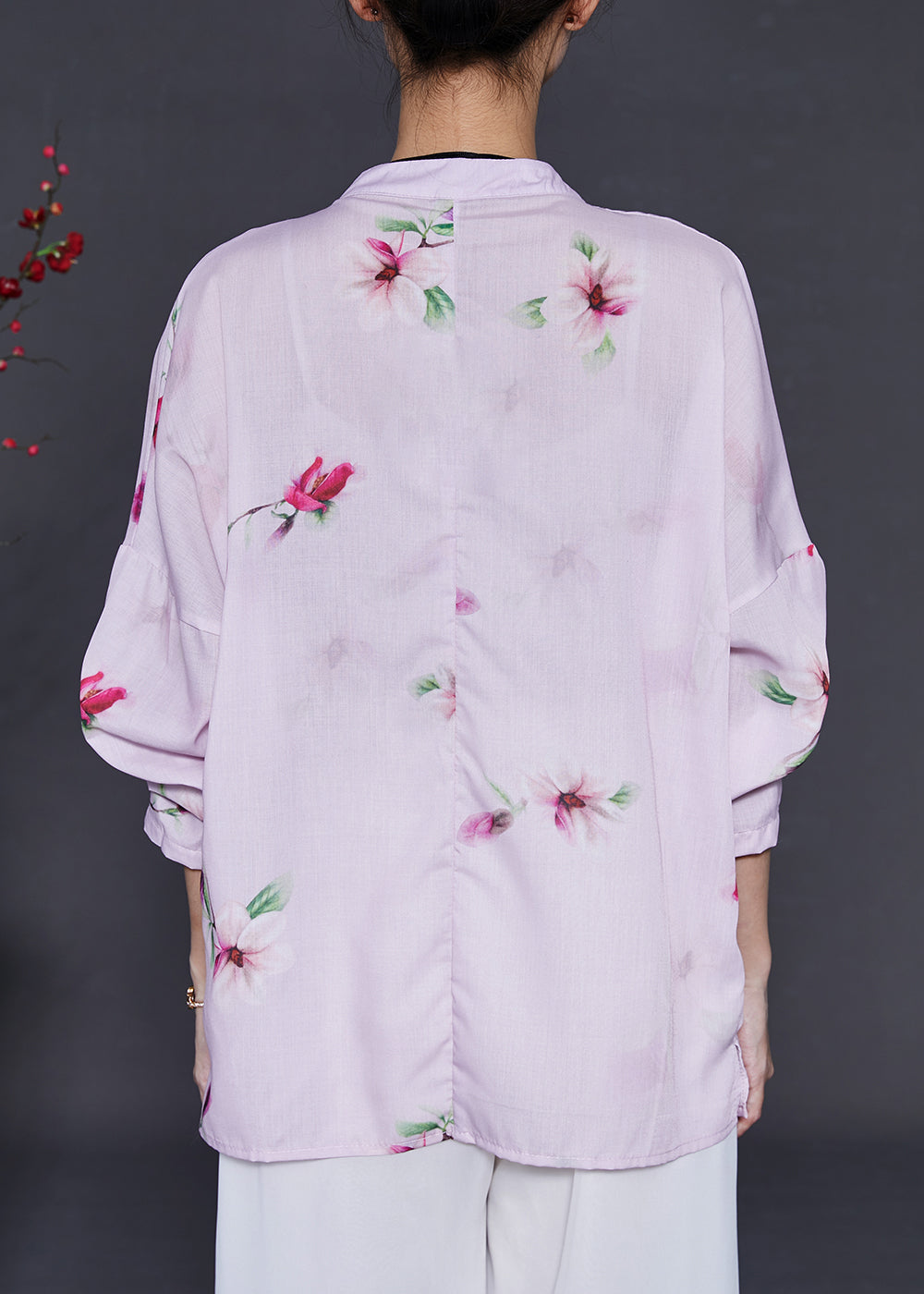 Purple Linen Shirts Chinese Button Summer