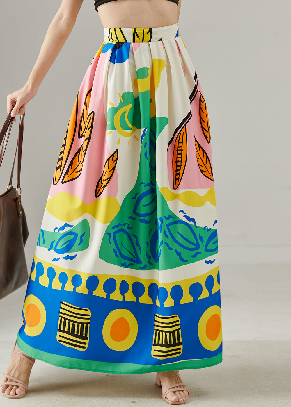 Exra Large Hem Print Original Design Skirt Summer