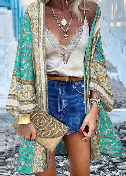 Art Oversized Print Cotton Upf 50+ Beach Cardigans Summer