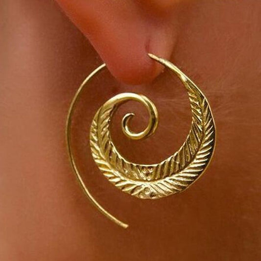 Aretes Espiral Vintage en Oro