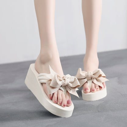 Wedge Bow Slippers