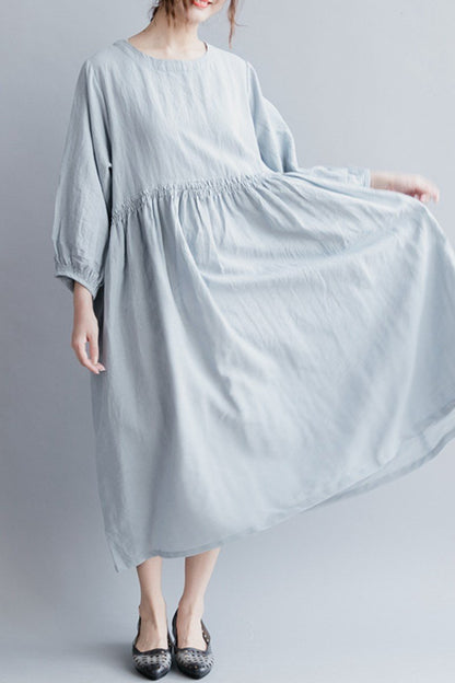 Long Dresses Cotton Linen Loose Lady Dress