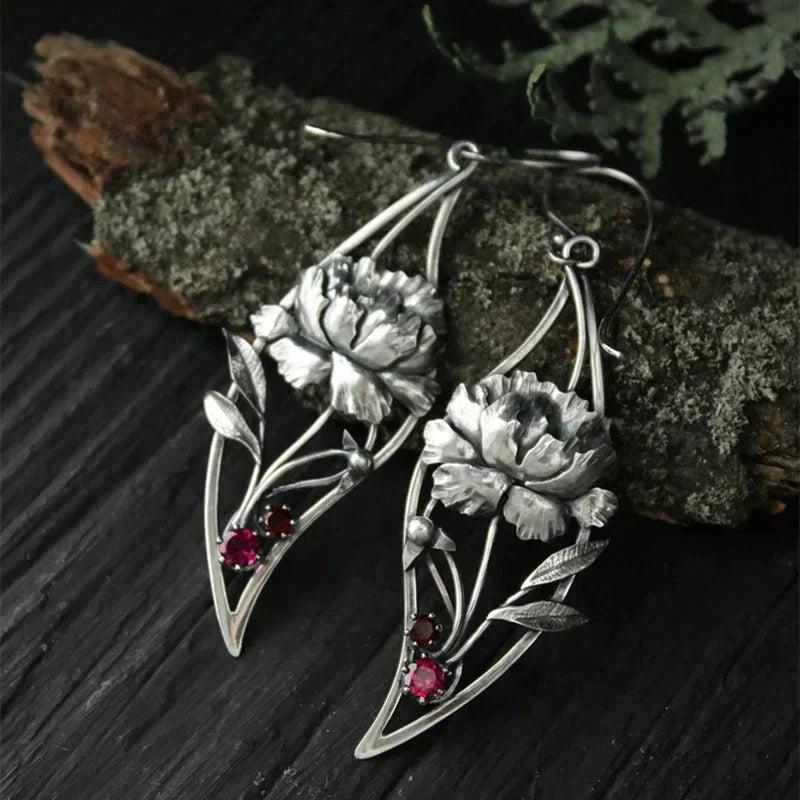 Earrings With Crystals in Sterling Silver
