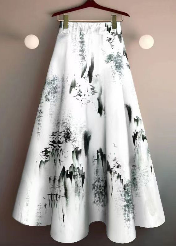Print High Waist Cotton Skirt Summer