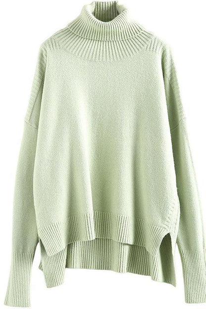 Lotstrends Loose Turtleneck Pullover Literary Sweater