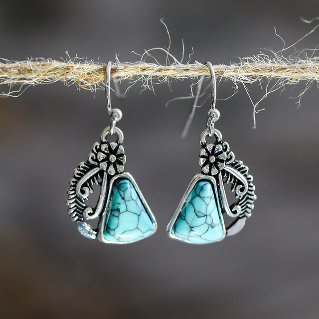 Stone Earrings in Silver