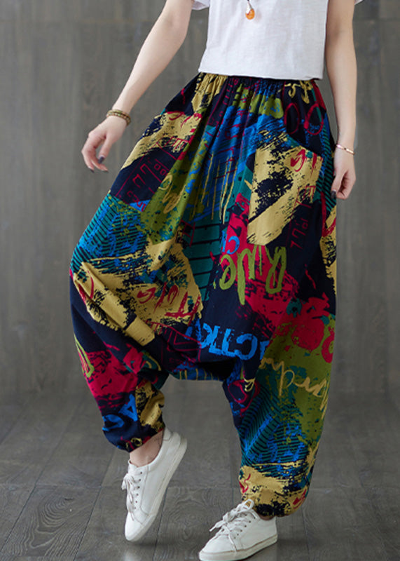Red Print Tie Waist Wide Leg Pants