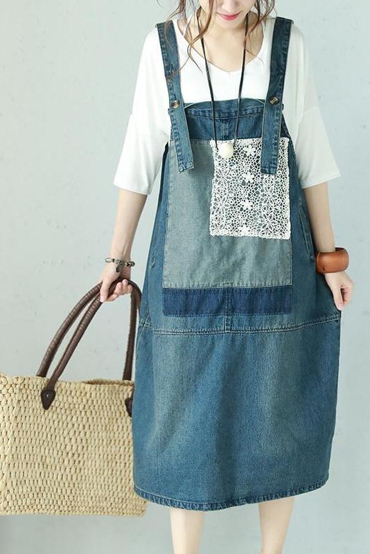 Lace Blue Denim Sundress Summer Clothes