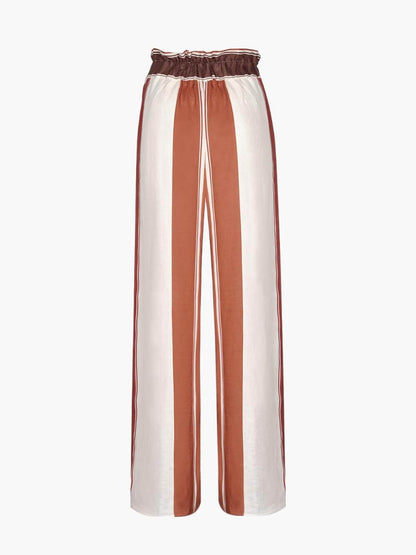 Striped Print Loose Wide Pocket Wide-leg Pants