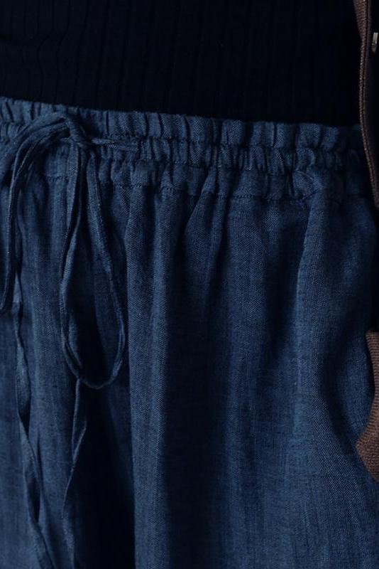 Wowen Linen Elastic Waist Turnip Pants