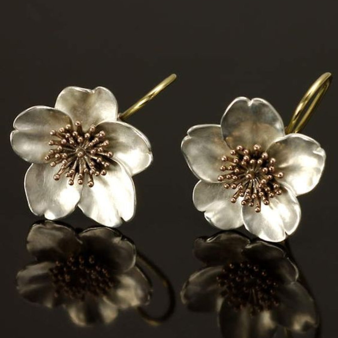 Silver & Gold Blossom Earrings