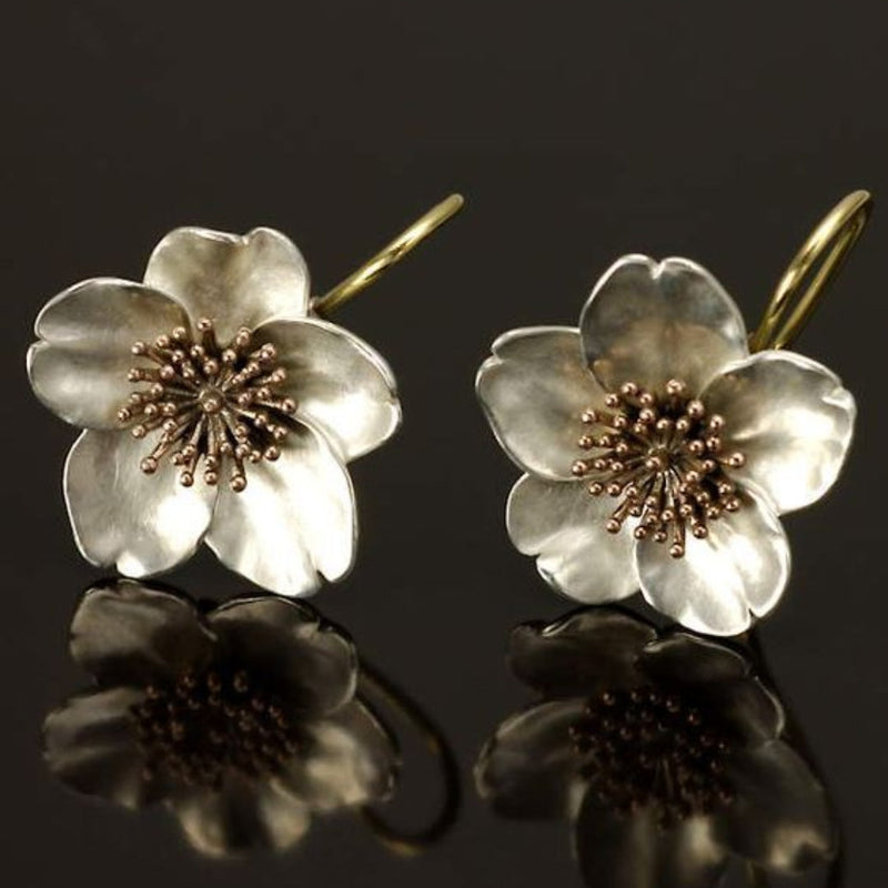 Silver & Gold Blossom Earrings
