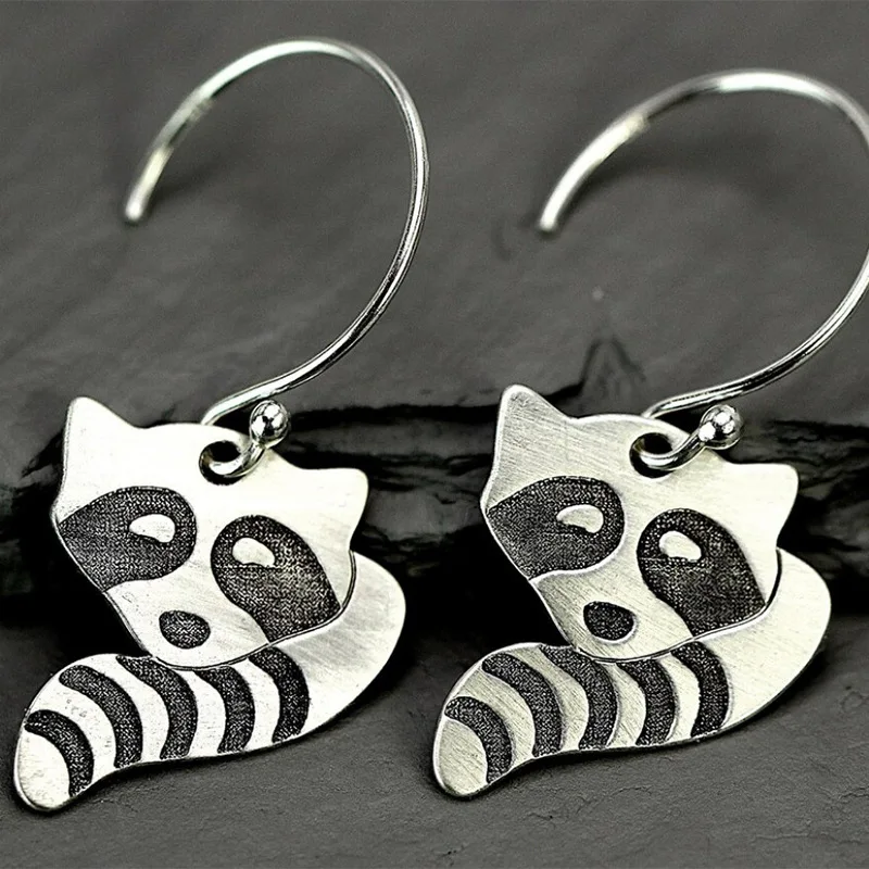 Raccoon Silver Earrings
