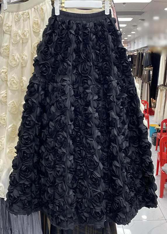 Stylish Apricot High Waist Tulle a Line Skirt Spring