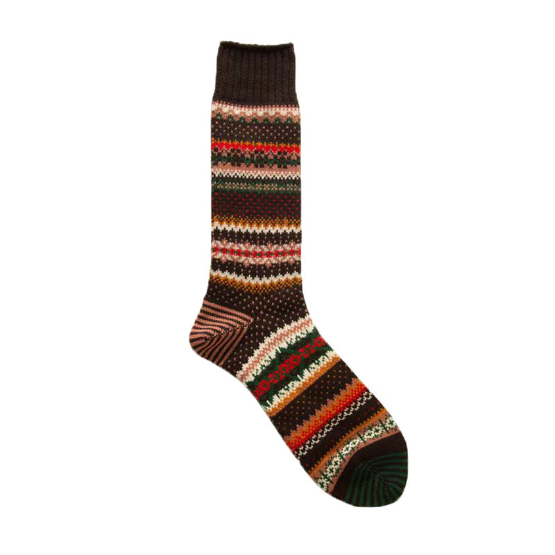 Soft Warm Retro Tribal Rainbow Contrasting Socks artswardrobe