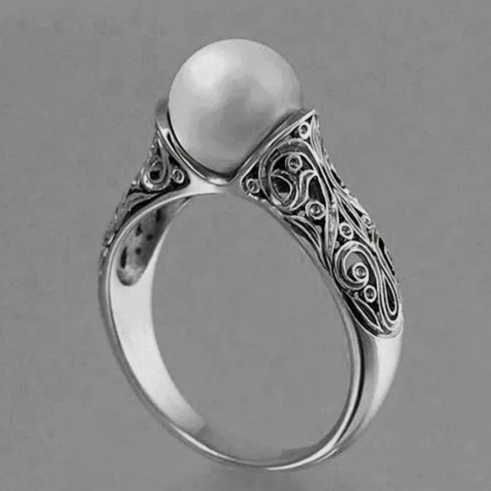 Silver Pearl Ring