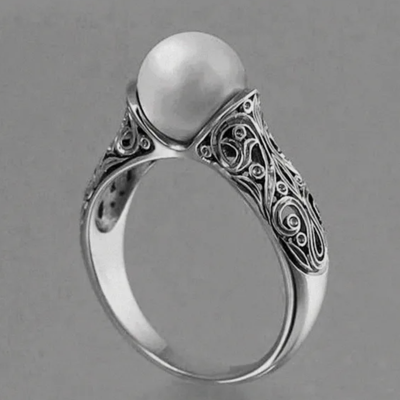 Silver Pearl Ring