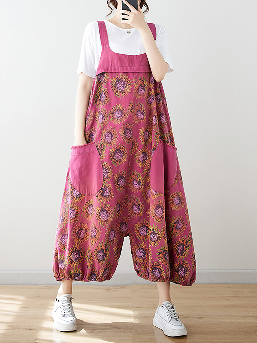 Summer Artsy Spliced Loose Jumpsuits