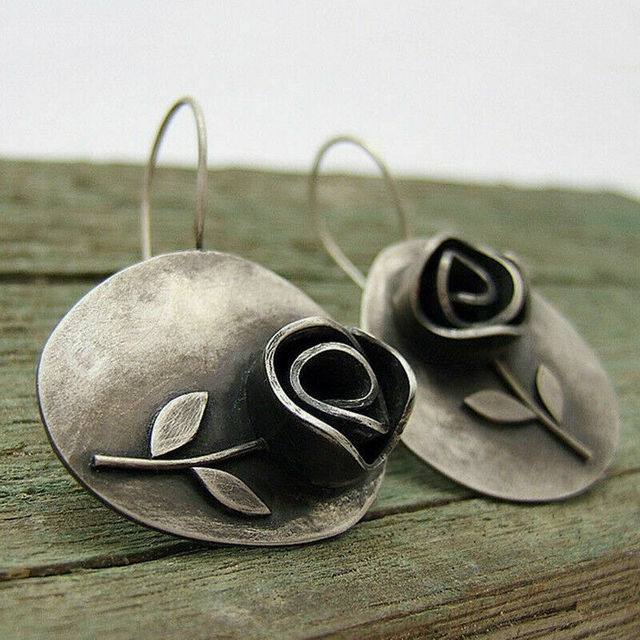 Silver Rose Earrings