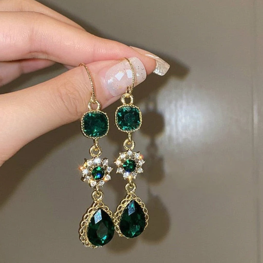 Green Crystal Earrings