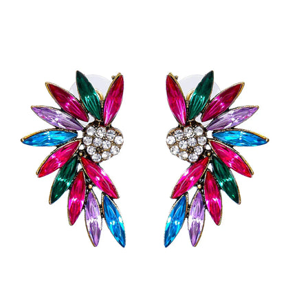 Pendientes Alas de Corazón en Brillantes multicolor