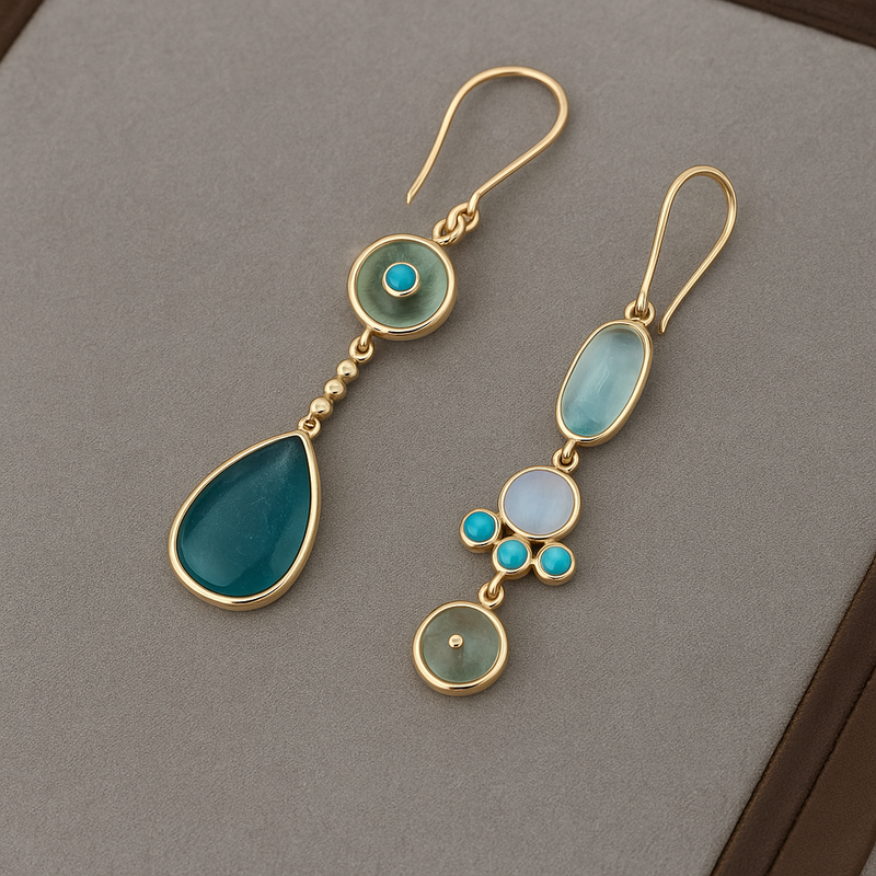 Calista | Drop Earrings With Blue Stones